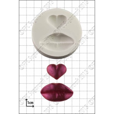 Lips & Heart silicone mold by FPC