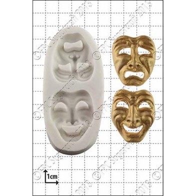 Comedy and Tragedy Masks silicone mold by FPC