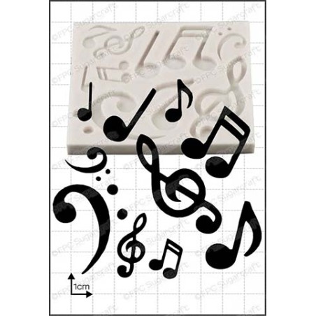 Musical Notes silicone mold by FPC