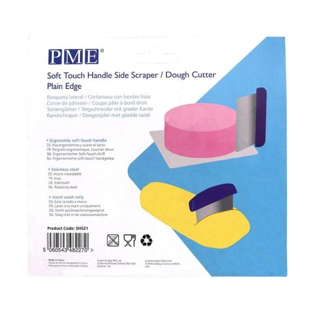 Pme Soft Touch Handle Side Scraper/Dough Cutter Plain Edge
