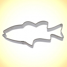Metallic Cookie Cutter Bass Fish 5,5in length