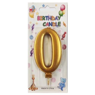 No.0 Metallic Gold Birthday Candle (Box 12pcs)
