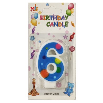 No.6 Colorful Dot Birthday Candle (Box 12pcs)