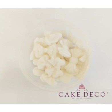 Cake Deco small White Bows 1,5-2,5cm - 9 designs - 20pcs