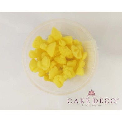 Cake Deco small Yellow Bows 1,5-2,5cm - 9 designs - 20pcs