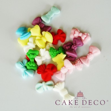 Cake Deco small Multi colored Bows 1,5-2,5cm - 9 designs - 20pcs