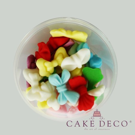 Cake Deco small Multi colored Bows 1,5-2,5cm - 9 designs - 20pcs