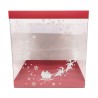 Printed Transparent Box 25xH26,5cm for Xmas gingerbread house with Red lid and base