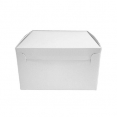 Λευκό Χάρτινο Κουτί για τούρτες και γλυκά 25,4 x 25,4 x Y7,6εκ.