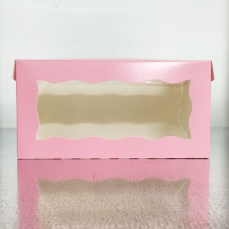 Ροζ Κουτί  Ντόνατς / Γλυκών με παράθυρο 20,3 x 10 x 10εκ.