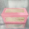 Pink Doughnut/Pastry Box with Window, 8x4x4in