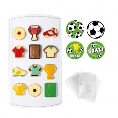 Football Chocolate Mould Set, 12 cav. by Decora