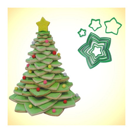 Σετ 10 πλαστικών Κουπάτ Μπισκότου Aστέρι για σχηματισμό και Χριστουγεννιάτικου Δέντρου