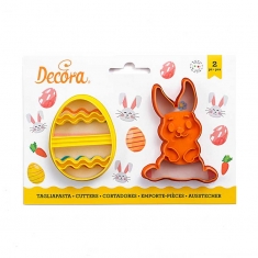 Set of 2 Easter Stamp Cutters Egg & Rabbit by Decora
