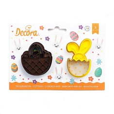 Set of 2 Easter Stamp Cutters Basket & Bunny by Decora