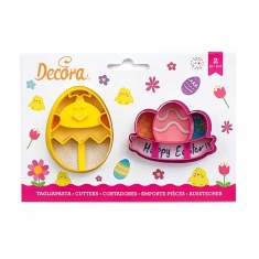 Set of 2 Easter Stamp Cutters Egg & Chick by Decora