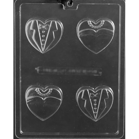 Νύφη & Γαμπρός - Καλούπι για Μπισκότα σε σχήμα Καρδιάς Δ:  6,35 x 5,87 x Β1,91εκ.