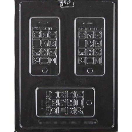 Smartphone Chocolates / Sugarpaste Mold - Dim.: 5,72 x 11,11 x 0,79cm