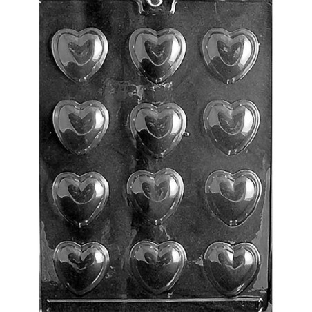 Μεσαίες Καρδιές 12τεμ. - Καλούπι για Σοκολατάκια - Ζαχαρόπαστα Δ: 3,81 x 3,81 x 0,95εκ.