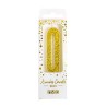 Gold Glitter Number Candle No.0, 8cm