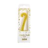 Gold Glitter Number Candle No.2, 8cm