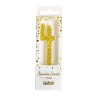 Gold Glitter Number Candle No.4, 8cm