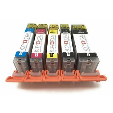 Edible ink Cartridge with Chip, Set of 5 colors (TK181-TK185) (PGI-580 / CLI-581)
