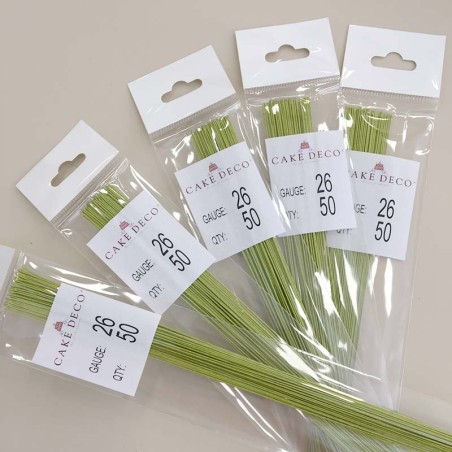 Νο.26 Ανοιχτό Πράσινο Σύρματα Λουλουδιών 50 τεμ. Ιαπωνικά