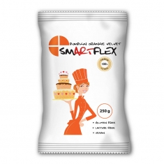 SmartFlex Pumpkin Orange Velvet - Sugarpaste 250g - Vanilla Flavor FLOW PACK