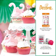 Flamingo Sugar Decorations by Decora 5 pcs, Dim.2,54 cm.