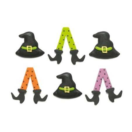 Witch of 6 Halloween Edible Decorations by Decora Dim. 3,5cm