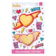 Set of 2 Hearts Plastic Cookie Cutters 