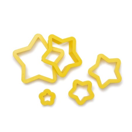 Set of 5 Plastic Cookie Cutters - Stars