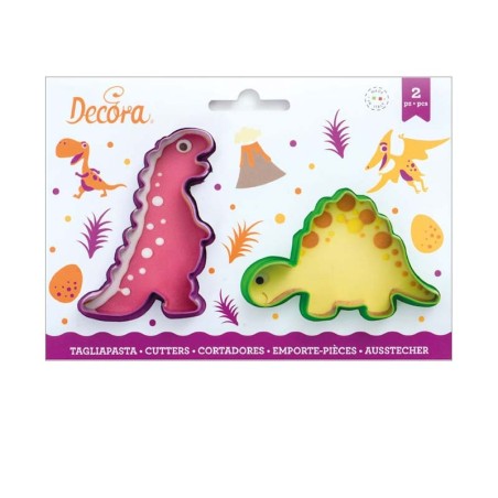 Set of 2 Plastic Cookie Cutters - Jurassic Dinosaurs