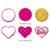 Set of 2 Barbie Cookie Cutters and 2 Imprint Cookie Stamps
