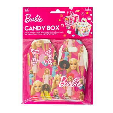 Πολύχρωμα Party Candy Box  Barbie 6 τμχ. 7 x 7 x Υ8 εκ.