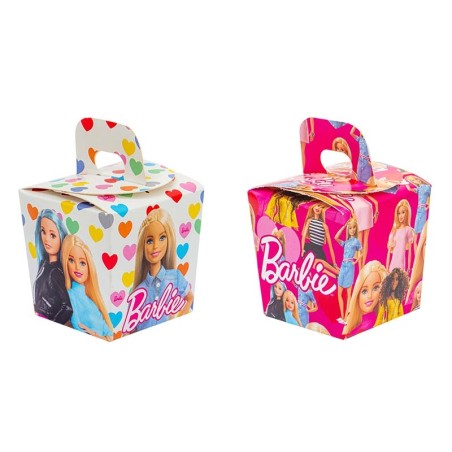 Πολύχρωμα Party Candy Box  Barbie 6 τμχ. 7 x 7 x Υ8 εκ.