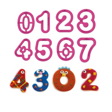 Kit 9 Numbers Cookie Cutters by Decora Dim. 5,2 X H 2,2 Cm