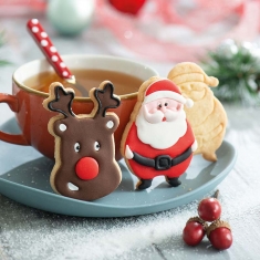 Santa Claus and Reindeer Set of 2 Cookie Cutter 7-8cm by Decora