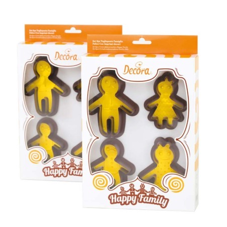 Set 8 pcs Cutters & Stamps Gingerbread Family by Decora Dim. H6-11cm