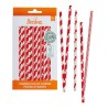Red/White Paper Bio Straws by Decora 80pcs./4 designs Dim.Ø6 X 210mm