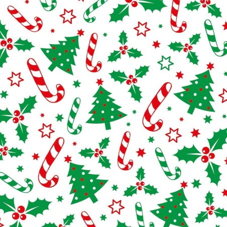 Σακουλάκια Κερασμάτων Χριστουγεννιάτικο Δέντρο & Γκι της Decora 20τεμ. Δ. 12,5x3xY24εκ.