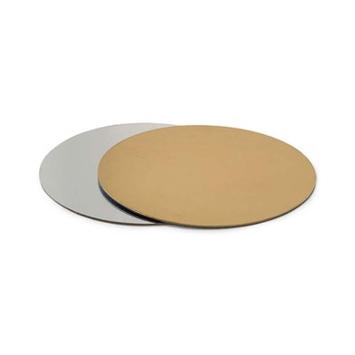 D30cm Round Double Face Gold/Silver Cake Boards 1,5mm thick 1pc
