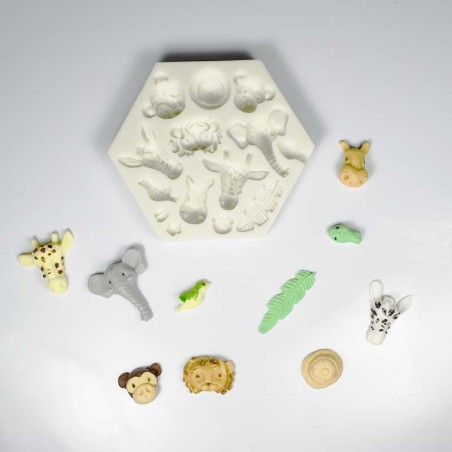 Mini Jungle Animals Silicone Mold Dim: 0,5-4cm
