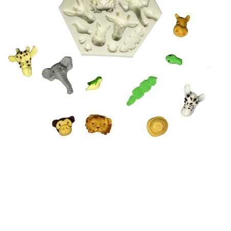 Mini Jungle Animals Silicone Mold Dim: 0,5-4cm