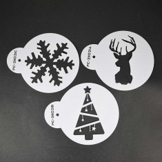 Christmas Stencil Set 1 with 3 Round Stencils D.7cm