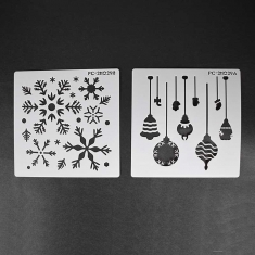 Christmas Stencil Set 8 with 2 Square Stencils Dim. 13cm