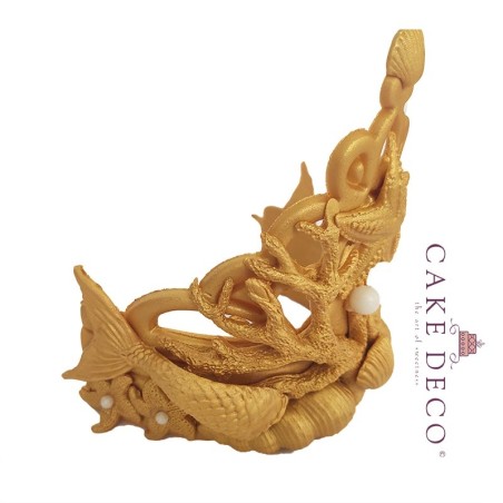 Gold Mermaid Sea Tiara- Sugarpaste Figure 1pc