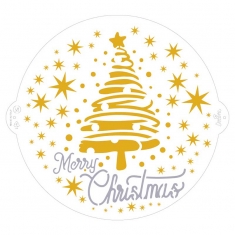 Christmas Tree & Stars Stencil D25cm