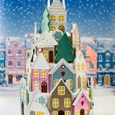 Decorative Christmas Houses Simple Chocolate Mold Big SP